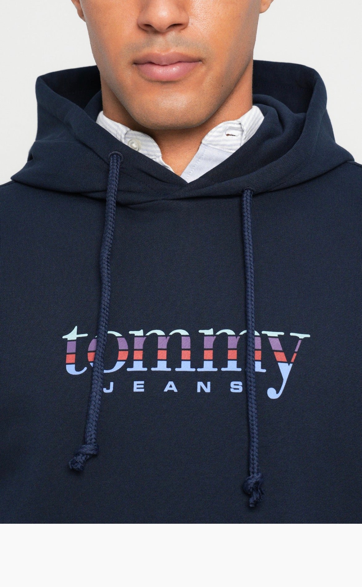 TOMMY JEANS DRAWSTRING HODDY- Felpa con cappuccio - dark night navy