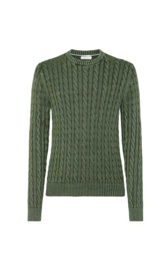 SUN68 Maglia Uomo K33118 ROUND CABLE VINTAGE P-EM in cotone 19 MILITARE