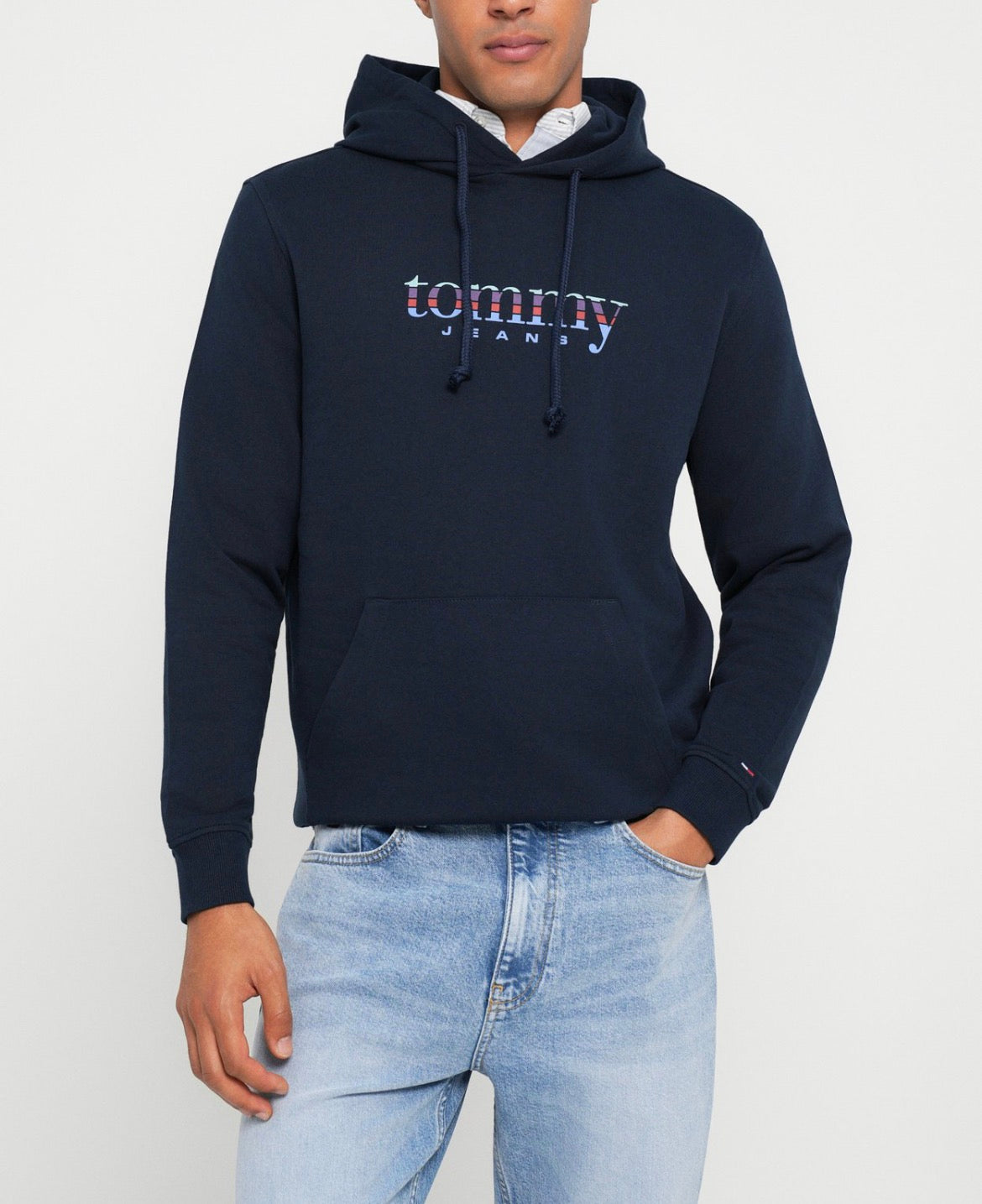 TOMMY JEANS DRAWSTRING HODDY- Felpa con cappuccio - dark night navy